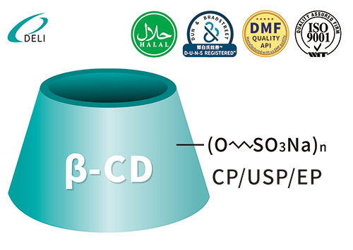 Betadex سلفوبوٹیل ایتھر سوڈیم CAS 182410-00-0 SBECD